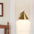 China Copper metal lampshade adjustable Angle wall lamp Supplier